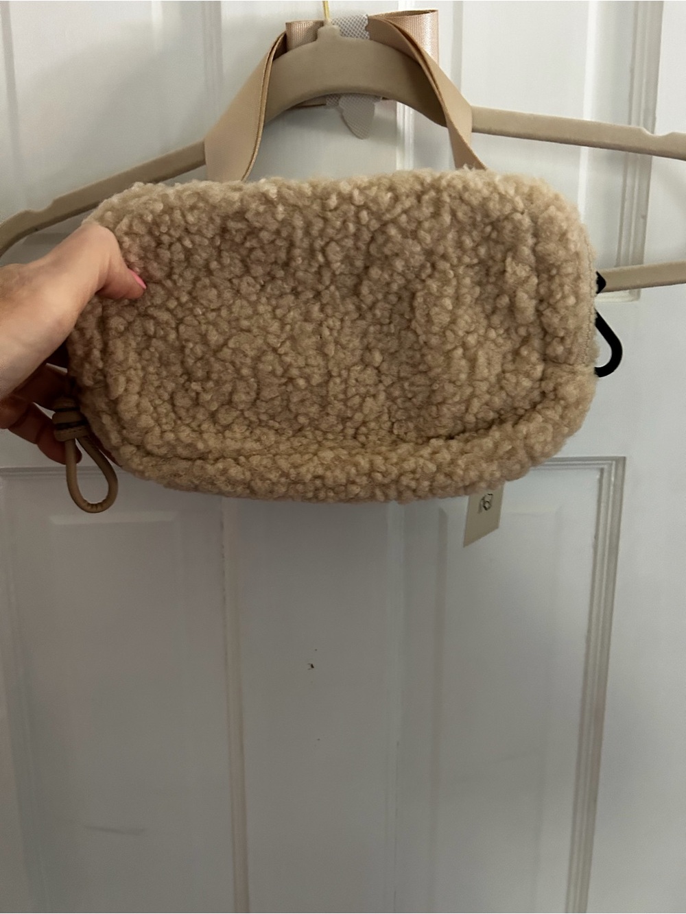 No Boundaries Tan Sherpa Crossbody Bag